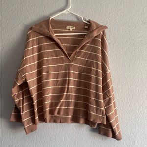 Max Studio London Women’s V-Neck Collared Sweater